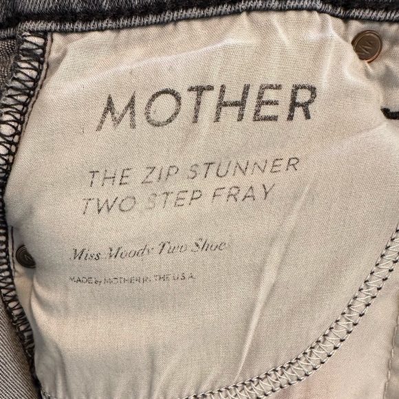 MOTHER The Zip Stunner Two Step Fray Gray Denim Jeans Women’s Size 25 - Picture 12 of 13